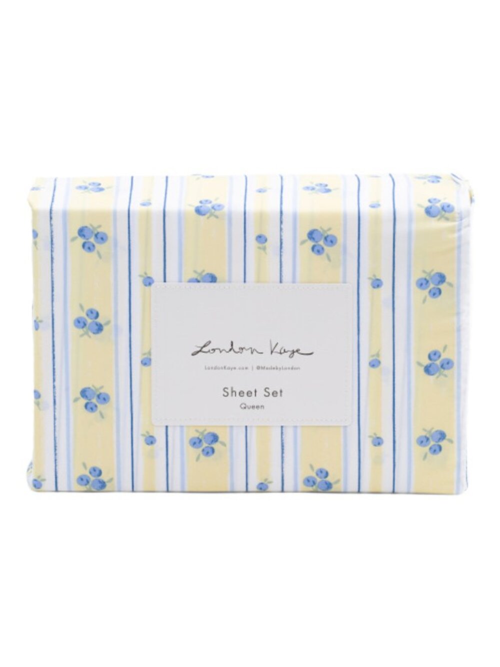 LONDON KAYE Blueberry Stripe Sheet Set
